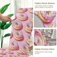 thumbnail image 5 of Yayeee 4 Pack Dining Chair Covers Stretch Parson Chairs Slipcovers Seat Protector, Light Pink Doughnuts, 5 of 6