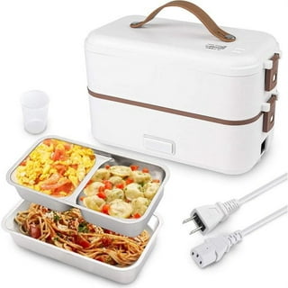  TRAVELISIMO Electric Lunch Box 80W, 3 in 1 Ultra Quick Portable Food  Warmer 12/24/110V, Heated Lunch Boxes for Adults Leakproof, SS Container,  Heater for Car Truck Work, Loncheras Electricas: Home 