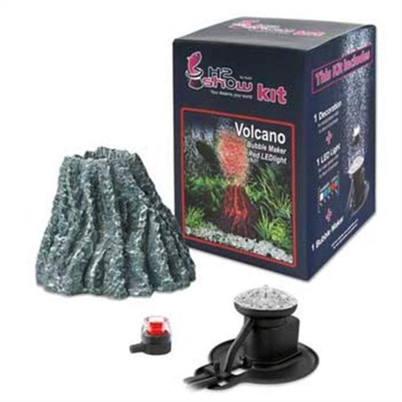 Hydor Kit d'Ornement H2Spectacle Wonders - Volcan, LED Rouge