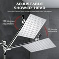 thumbnail image 4 of Shower Head, 8 Inch High Pressure Rainfall Shower Head/Handheld Shower Combo with 11 Inch Extension Arm, 10 Settings Adjustable Anti-leak Shower Head with Holder/Hose, Height/Angle Adjustable, 4 of 8