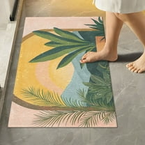 Yayeee Bath Rug for Bathroom Floor Non Slip Rectangle Fluffy Soft Absorbent Mat, 16"x24", Boho Plants