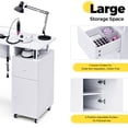 thumbnail image 6 of Advwin Manicure Table Nail Desk for Nail Tech with Dust Collector, Wrist Rest, Lockable Wheels, UV Gel Compartment, Storage Cabinet for Home & Salon, White, 6 of 10