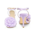 thumbnail image 5 of BLISSFUL STEP Mother's Day Flower Open Toe Slingback Stiletto Heels Ankle Strap Sandals for Women Purple 11, 5 of 6