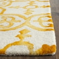 thumbnail image 3 of Safavieh Dip Dye Flower Distressed Wool Runner Rug, Ivory/Gold, 2'3" x 8', 3 of 7
