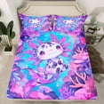 thumbnail image 2 of Feelyou Purple Axolotl Teens Queen Sheet Sets, Kawaii Ocean Animal Flat Sheet, Dreamy Marine Coral Queen Fitted Sheet, Luxury Bedroom Decor, 4 Pieces, 2 of 7