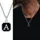 thumbnail image 1 of Vnox-Collar con colgante geométrico con letras iniciales de A-Z para hombre, cadena de cuerda cubana con caja, Collar cuadrado Simple de acero inoxidable, 1 of 4