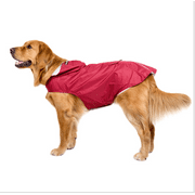 Extra Large Hooded Dog Raincoat With Reflective Strips 100% Waterproof Dog Rain Jacket