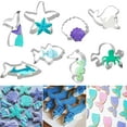 thumbnail image 2 of Twinkseal Starfish Shape Cookie Cutter 8pcs Stainless Steel Ocean Cookie Cutters Mermaid Tail Starfish Seashell Shapes Safe Dough Pressing for Birthday, 2 of 7