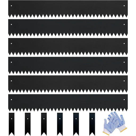 Galvanized Steel Landscape Edging Metal Landscape Edging Black Steel Landscaping Metal Garden Edging Border 6 Inch Depth 40 Inch Strips 6pcs for Lawn Yard 20 Feet Total (with 6 Clips)