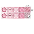 thumbnail image 2 of Wall Tile Stickers Peel and Stick Backsplash Decals 10Pcs Pink Flowers Pattern Decor Kitchen Bathroom Mural 5.9"x5.9", 2 of 8