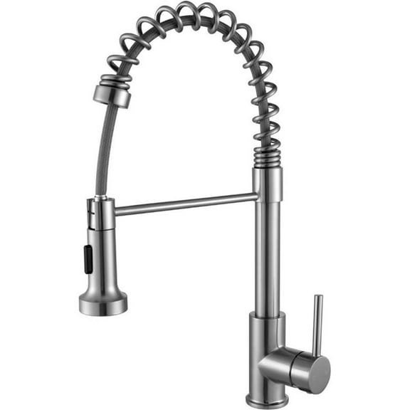 Lexora Home Lanuvio Brass Kitchen Faucet with Pull Out Sprayer in Brushed Nickel