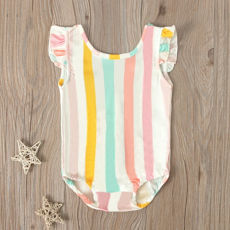 Toddler Infant Baby Girl Kids Stripe Bikini Swimwear Swimsuit