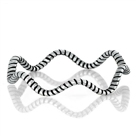 All in Stock Oxidized Sterling Silver Wavy Rope Band Ring Size 7