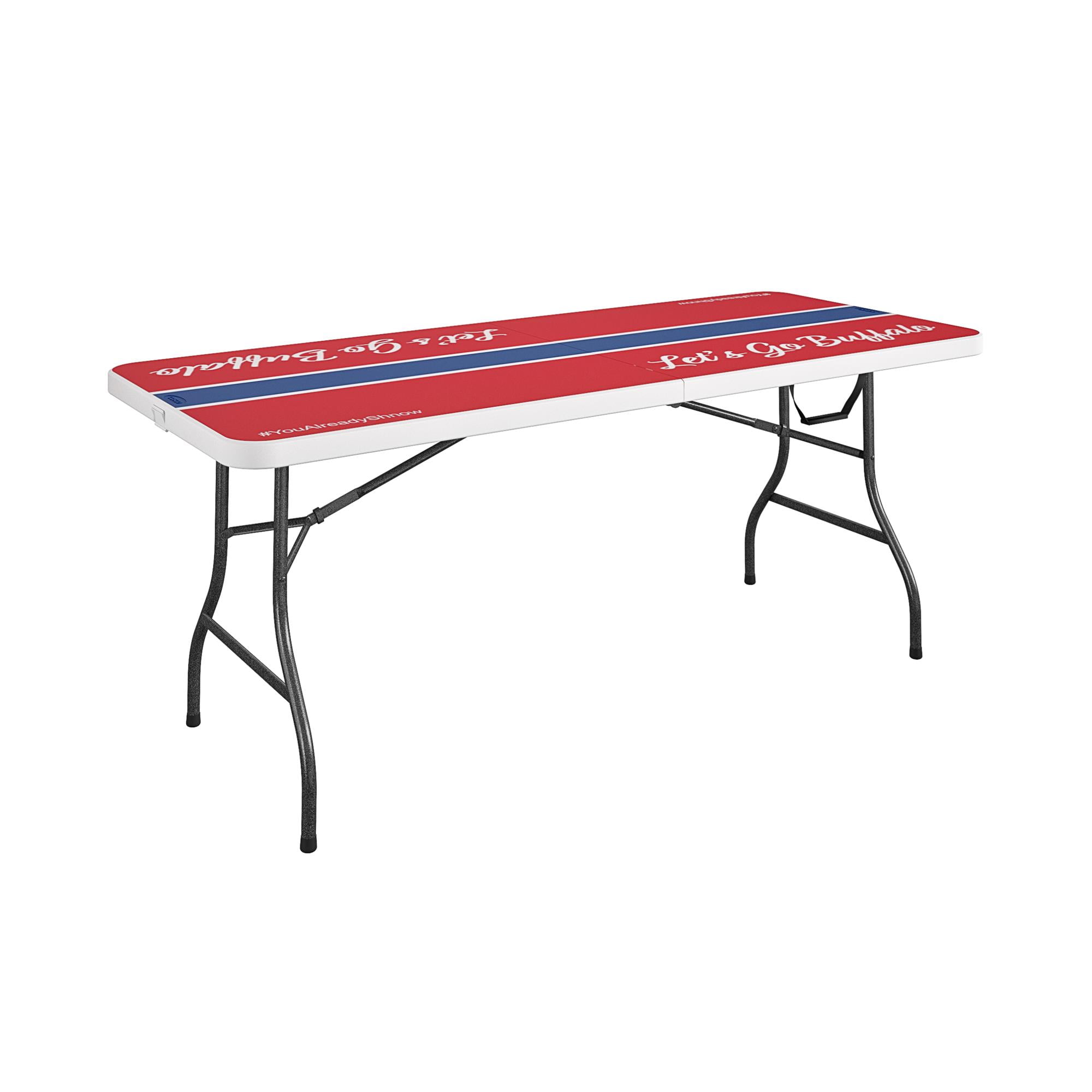 COSCO 6 ft. Fold-in-Half Table, Red/Blue/White, Great for ...