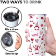 thumbnail image 3 of Love Tumbler with Handle,20 Oz Valentine Tumbler With Straw,Valentine''s Day Coffee Travel Mug Cup Water Bottle,Heart Decor,Valentine''s Day Gifts for Wife Girlfriend Bride, 3 of 6
