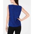 thumbnail image 5 of Jm Collection Petite Sequined Jacquard Shell (Bright Saphire, PM), 5 of 5