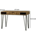 thumbnail image 3 of Mid Century Modern Wooden Writing Desk and 1 Drawer, Brown, 3 of 3