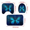 thumbnail image 4 of Blue Water Drop Flower Shower Curtain Sets with Rugs,Toilet Lid Cover and Bath Mat,Blue Butterfly Complete Bathroom Curtains with 12 Hooks,Blue Rose Bathroom Decor Sets, 71x71inch, 4 of 7
