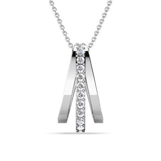 Cate & Chloe Bella 18k White Gold Plated Pendant Necklace with Swarovski Crystals Gift for Women