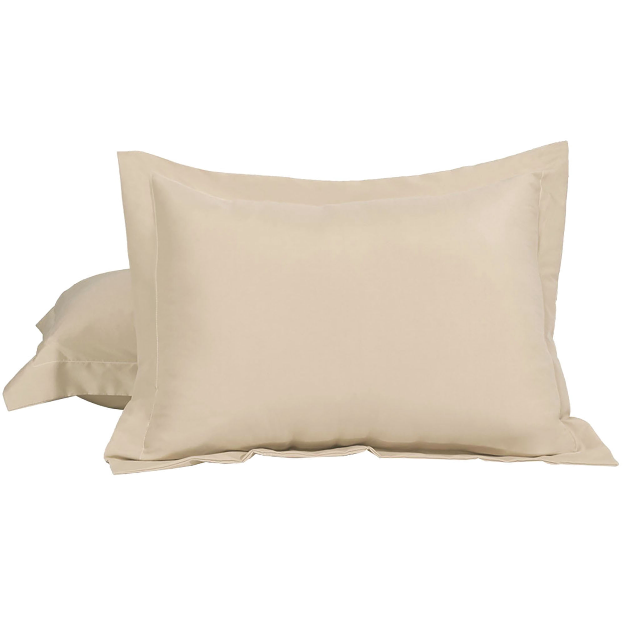 Unique Bargains Pillowcases Soft Microfiber Pillow Shams Set of 2 Standard Tan