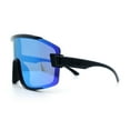 thumbnail image 6 of Color Mirror Child Size Boys Shield Rimless Sport Plastic Sunglasses Black - Blue Mirror, 6 of 8