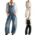thumbnail image 2 of YOTMKGDO Sleeveless Jeans for Women, Women Casual Denim Bib Overalls Baggy Barrel Jeans Y2K Wide Leg Denim Jumpsuit Mid Harem Pants, Overol De Mezclilla Para Mujer, Overalls (Black, M), 2 of 8