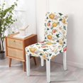 thumbnail image 5 of Large Fall Dining Room Chair Cover Set of 6, Stretch Parsons Chair Cover, Autumn Pumpkin Farmhouse Kitchen Chair Seat Cover Protector for Party Family Ceremony Decor, 5 of 6