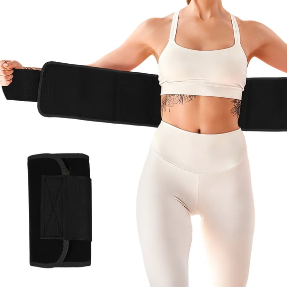 Waist Trainer, Neoprene Sweat Band Waist Trimmer 41.3" & Black Belly Stomach Wrap - Fitting for (Women/Men/Workout/Fitness/Back Support)