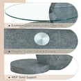 thumbnail image 4 of LUFTUT Glass Coffee Table, 3-Tier 35.4" Round Tempered Glass with Gray Stone-Texture MDF Base, Coffee Table with Storage for Living Room, Easy Assembly, 4 of 9