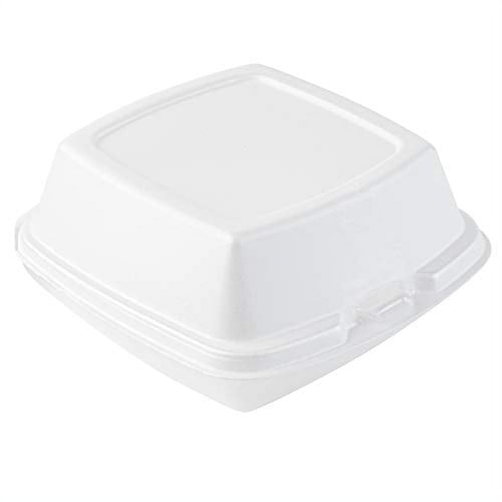 MOUYAT 100 Pack 6x6 inch Clamshell Take Out Food Containers, Single Compartment to Go Hamburger Box with Hinged Lid, Take Home Containers for