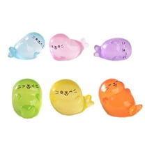 WEUVEB Assorted Color Mini Resin Ocean Animal Figurines for Home Decor Miniatures for Landscapes 6 Pieces