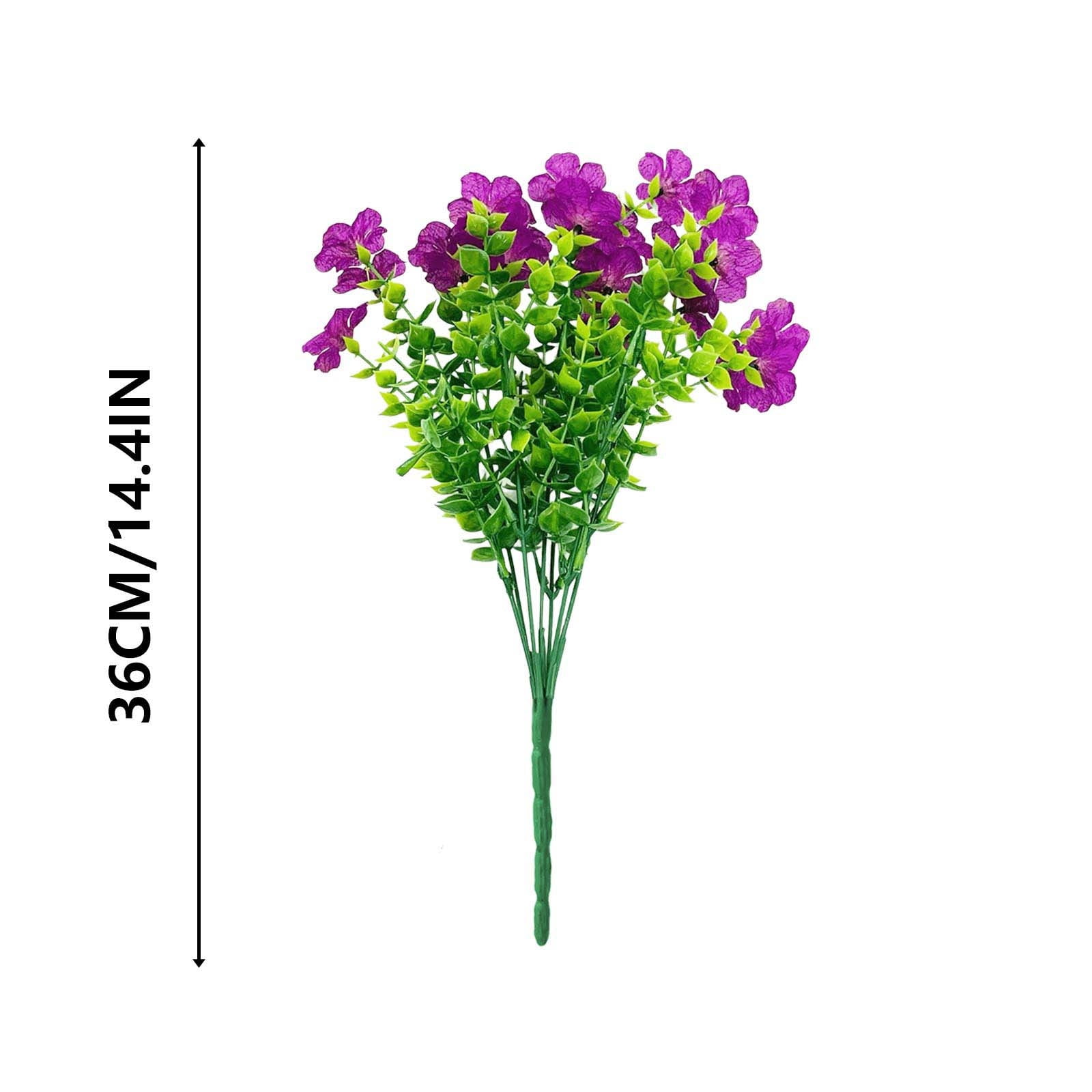kladzum 8 Bundles Artificial Flowers for Outdoor, Fake Plants No Fade Faux Plastic Flowers for Spring Summer Indoor Garden Patio Window Box Kitchen Home Decor
