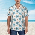 thumbnail image 4 of Fotbe Flower Leaves Hawaiian Shirt for Men Unisex Summer Beach Casual Short Sleeve Cotton Linen Button Down Shirts-Small, 4 of 9