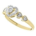 thumbnail image 3 of 10K Yellow Gold Round Diamond Heart Halo w/ Milgrain Engagement Ring 0.15 Ct., 3 of 5