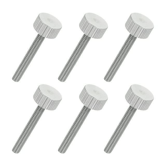 Uxcell 6 Pcs Vis à Pouce Plates M4 x 30mm, Vis à Pouce Entièrement Filetées en Acier Inoxydable 304 pour Appareils Électroménagers Éclairage et Industrie