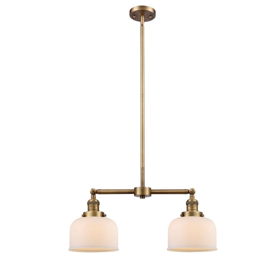 Innovations 209-BB-G71 Transitional Two Light Island Pendant from Franklin Restoration collection in Brass finish, 5.00 inches
