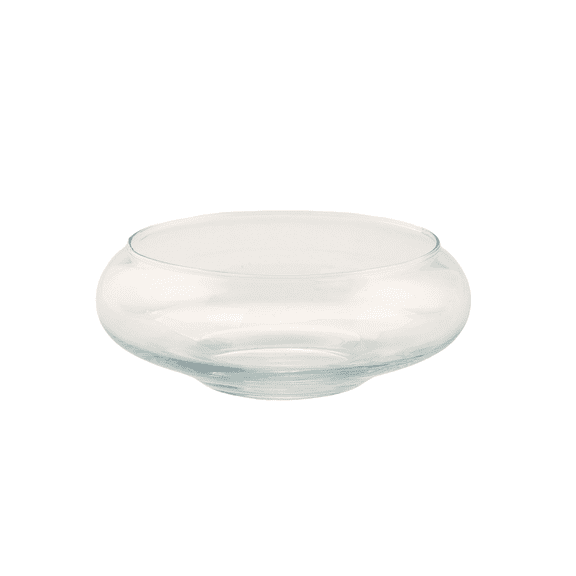 CC Home Furnishings 9.5" Clear Bowl Shape Hand Blown Glass Candle Holder