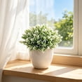 thumbnail image 2 of Leodye 1PCS Mini Simulated Green Bonsai Potted Plant Artificial Desktop Ornament Natural Style Faux Flower Decor for office Bedroom Table Layout -6.3x6.3x6.3in, 2 of 6