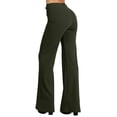 thumbnail image 2 of J. METHOD Women’s High Waisted Sailor Bell Bottom Elastic Waist Long Pants Made in USA NEWP44 Olive XL, 2 of 7