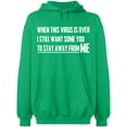 thumbnail image 2 of OXI Hoodie Sweatshirt - To Stay Away From Me, Basic Casual Hoodie for Men's and Women Fleece Hoodie Long Sleeve - Irish Green Medium, 2 of 3