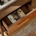 thumbnail image 5 of Coralie 2-Drawer Curved Vegan Leather Nightstand in Walnut Tan, 5 of 9