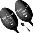 thumbnail image 1 of 2Pcs Black Cereal Spoon Gifts for Him Her Mens Valentine's Day Birthdays Thanksgiving Christmas Gifts Stocking Stuffers,I Cerealsly Love You Spoon Valentines Day Gifts., 1 of 6