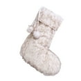 thumbnail image 2 of 2025 New Christmas Stockings Brown Rustic Neutral Farmhouse Fireplace Hanging Decorations Plush Faux with Tassel Soft Xmas Stocking for Large Family/ Christmas Sock Pendant Decoration A, 2 of 7