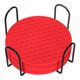 thumbnail image 1 of 8 Piezas de Posavasos de Silicona con Soporte, Posavasos Redondo de 4 Pulgadas para Bebidas, Rojo, 1 of 6