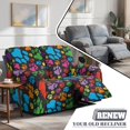 thumbnail image 5 of SCRAWLGOD Rainbow Paw Print Recliner Loveseat Slipcovers for Living Room Stretch 6 Piece Reclining Cover with Pocket Anti Scratch Recliner Cover, 5 of 8