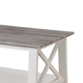 thumbnail image 3 of Heo 3pc Coffee and Side End Table Set- Gray Wood Top- White X Legs, 3 of 6