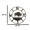 thumbnail image 2 of Bison Buffalo with N-S-E-W Compass Cardinal Directions Metal Wall Circle Sign, 2 of 10