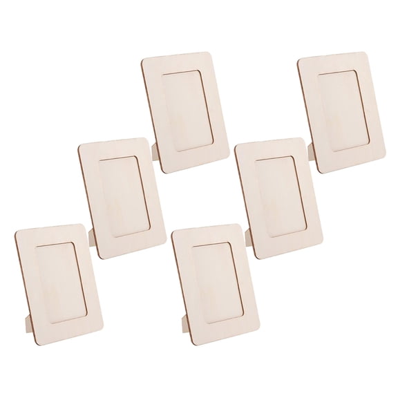 Tineasur 6-Pack Paintable Wood Photo Frames for Crafts, Keepsakes, Educators, Birthday Parties and Home Decor