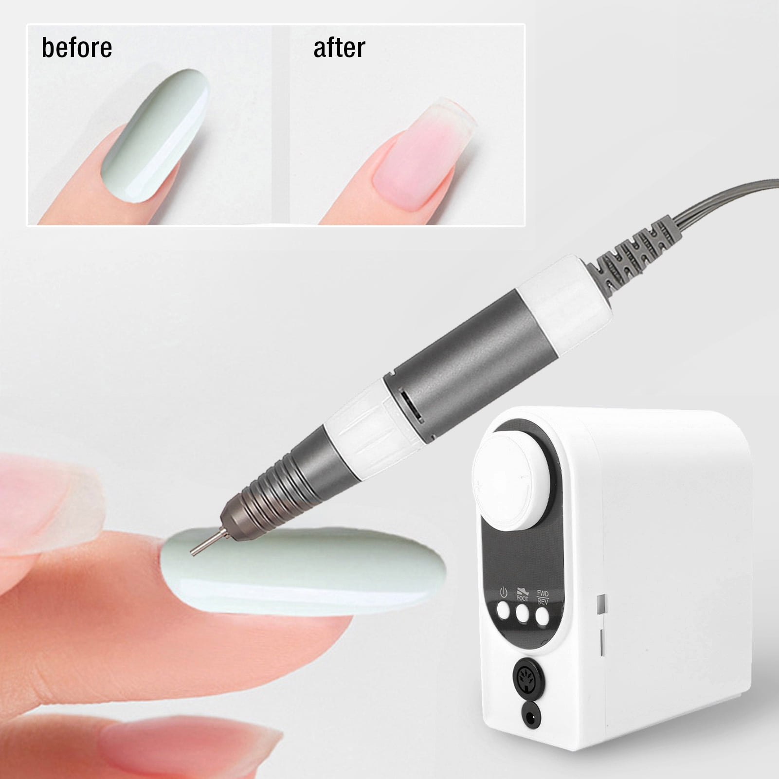 Electric Nail Drill Machine 35000RPM with Foot Pedal and Drill Bits for Salon and Home Use