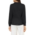 thumbnail image 3 of CURVOSPORT Women's Button Down Shirt Peter Pan Collar Long Sleeve Princess Line Blouse XL Black, 3 of 7